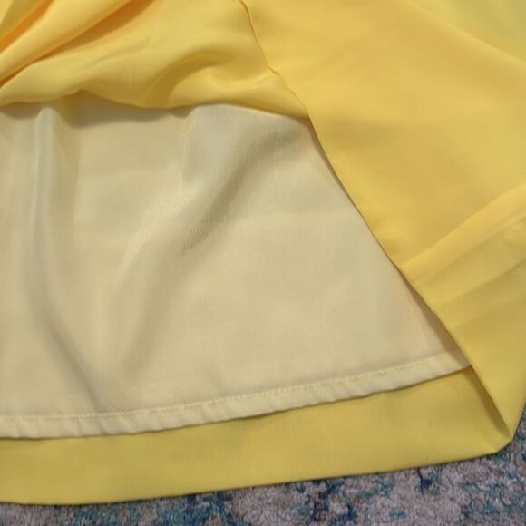 NWT J. Crew Pleated Pull On Bright Yellow Midi Skirt 00 - Picture 6 of 7